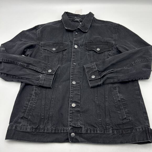 Tupac Shakur Poetic Justice Black Denim Jean Jacket Size LARGE By Chemistry - Picture 4 of 8
